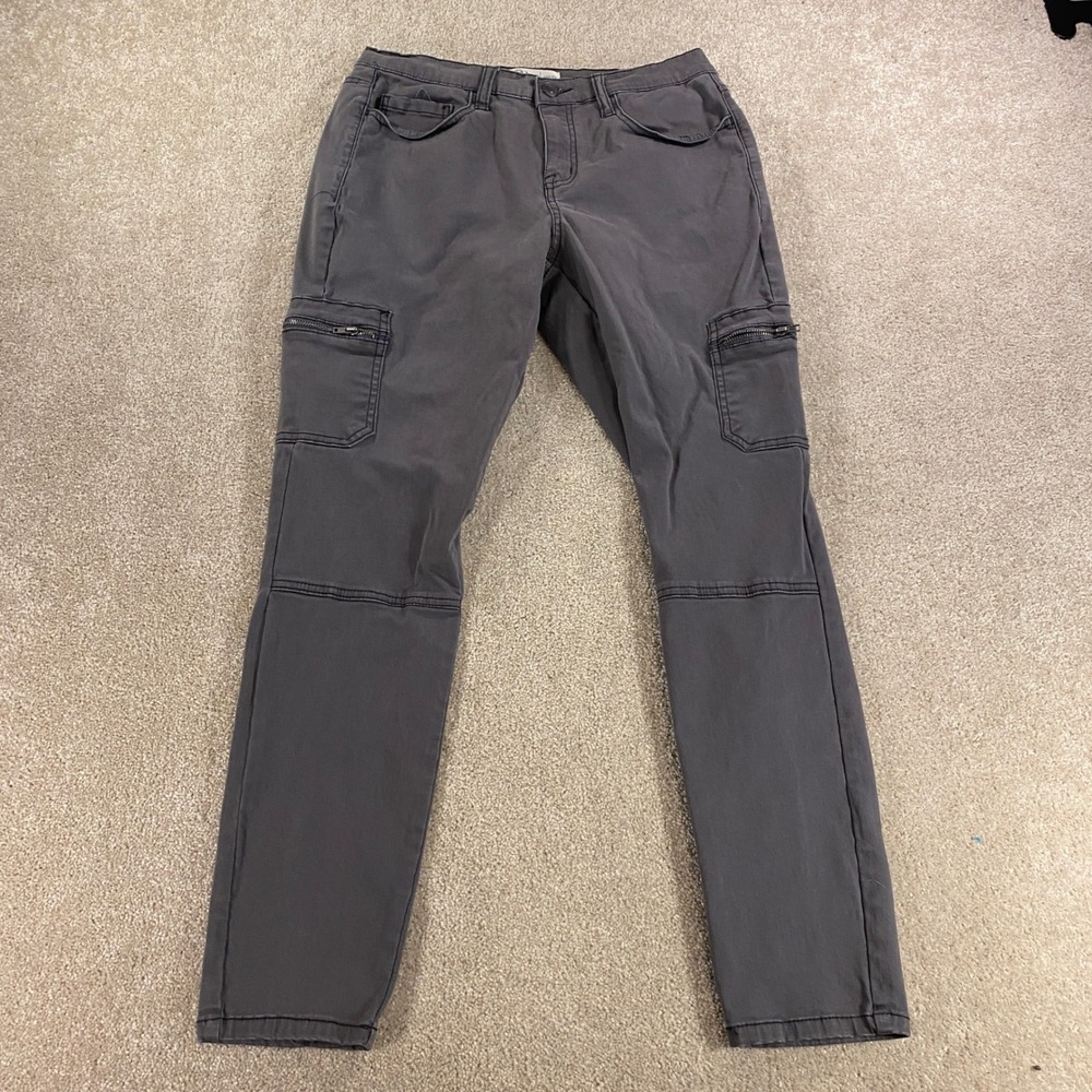 Mudd Utility Skinny Pants Womens‎ 11 Gray FLX Stretch Cargo Streetwear Outdoor